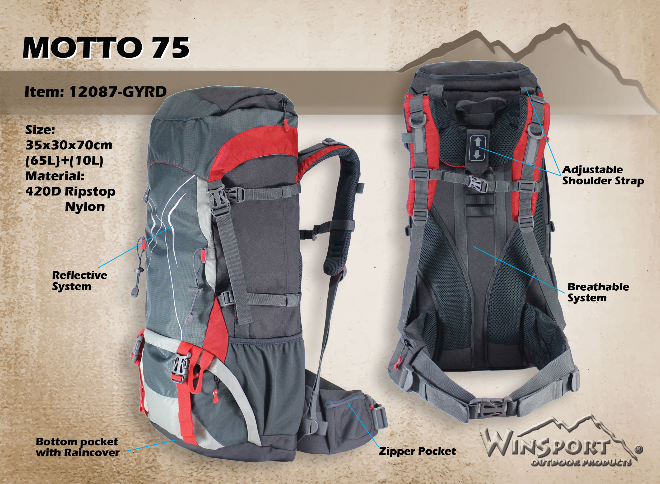 Mochila lake 75 top lts national geographic
